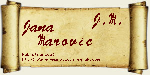 Jana Marović vizit kartica